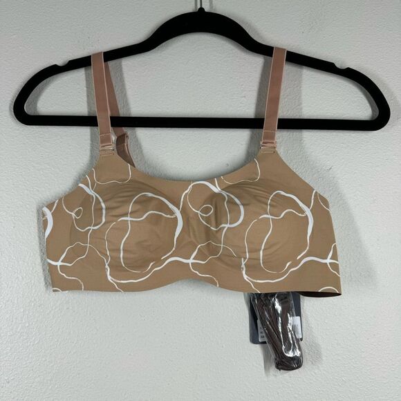 Knix Padded Evolution Bra Reversible Wireless Sz 2 32C 34B 36A Modern Art/Mocha - Picture 1 of 9